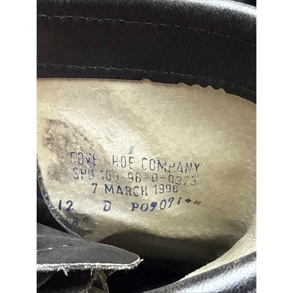 vintage Cove Shoe Company black leather military/combat boots Men's Size 12 D